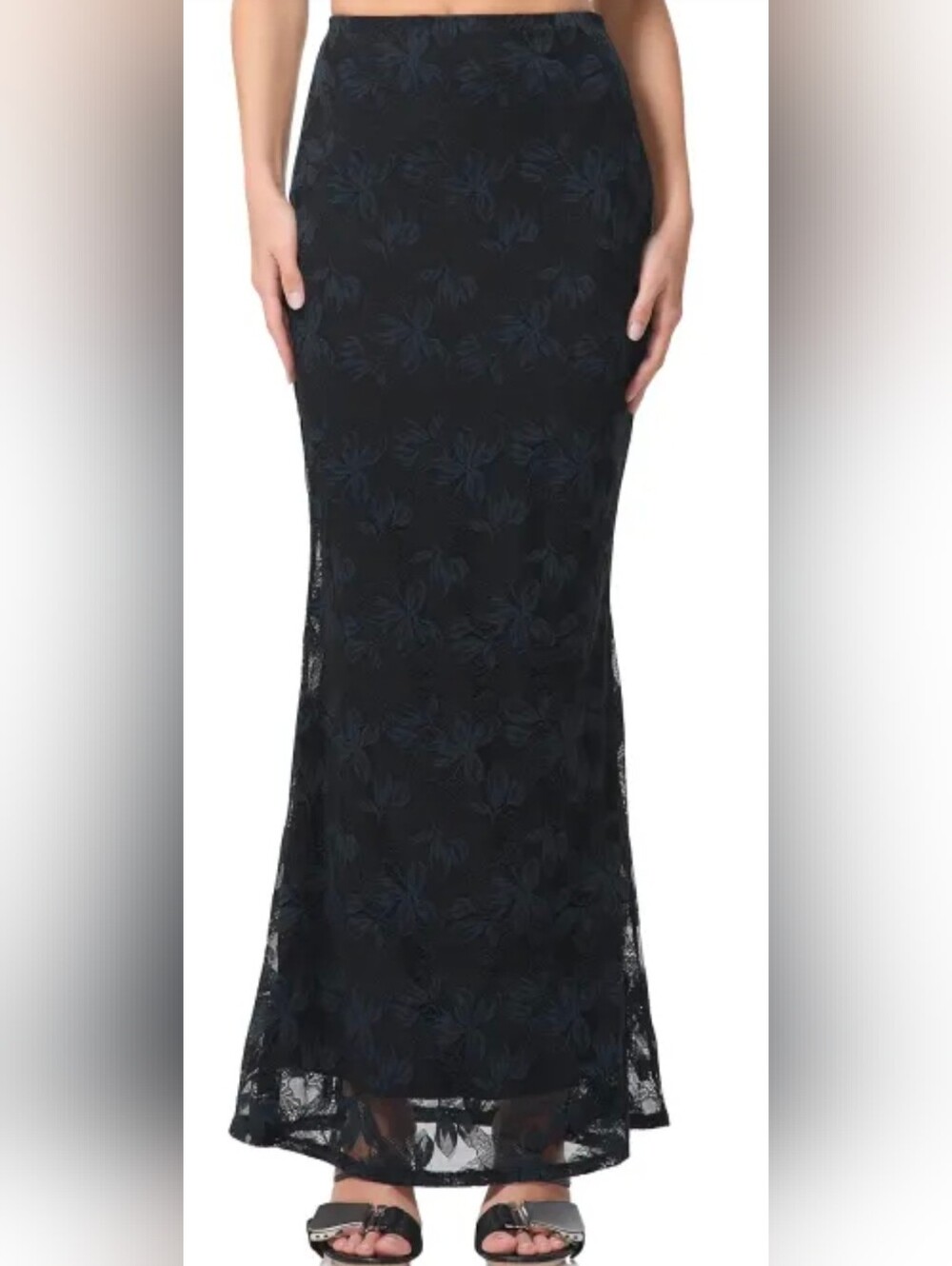 AFRM Tegan Black Lace Maxi Skirt